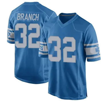 Men's Brian Branch Detroit Lions Game Blue Throwback Vapor Untouchable Jersey