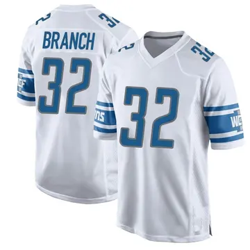 Men's Brian Branch Detroit Lions Game White Jersey