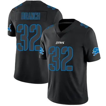 Men's Brian Branch Detroit Lions Limited Black Impact Jersey