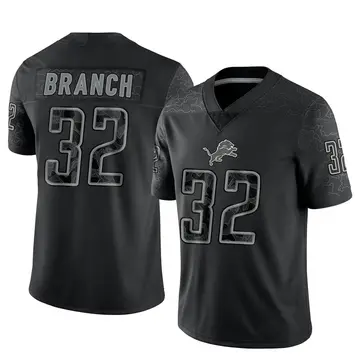 Men's Brian Branch Detroit Lions Limited Black Reflective Jersey