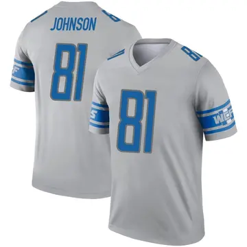 Men's Detroit Lions Calvin Johnson Legend Jersey Steel Fan