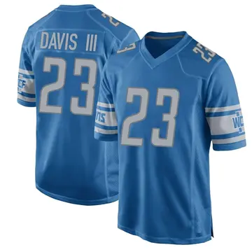 Men's Carlton Davis III Detroit Lions Game Blue Team Color Jersey