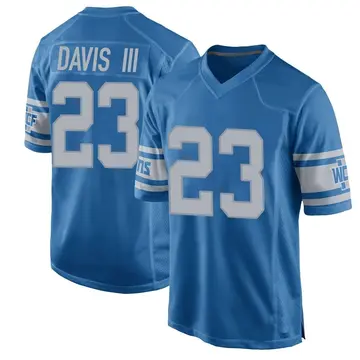 Men's Carlton Davis III Detroit Lions Game Blue Throwback Vapor Untouchable Jersey