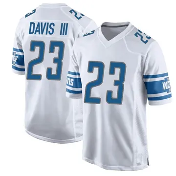 Men's Carlton Davis III Detroit Lions Game White Jersey