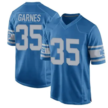 Men's Chelen Garnes Detroit Lions Game Blue Throwback Vapor Untouchable Jersey