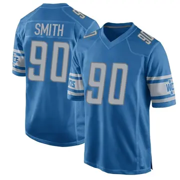 Men's Chris Smith Detroit Lions Game Blue Team Color Jersey