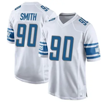 Men's Chris Smith Detroit Lions Game White Jersey