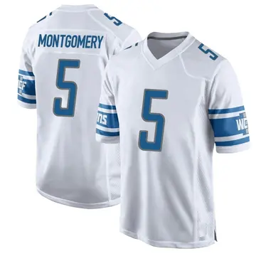 Men's David Montgomery Detroit Lions Game White Jersey