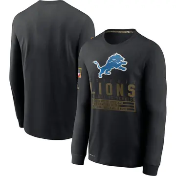 Calvin Johnson Detroit Lions Men's Legend Olive Salute to Service Sideline  Long Sleeve T-Shirt