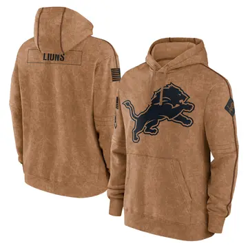 Men's Detroit Lions Brown 2023 Salute to Service Club Pullover Hoodie