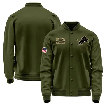 Men's Detroit Lions Olive Salute to Service Sideline Performance Jacket