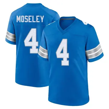 Men's Emmanuel Moseley Detroit Lions Game Blue 2nd Jersey