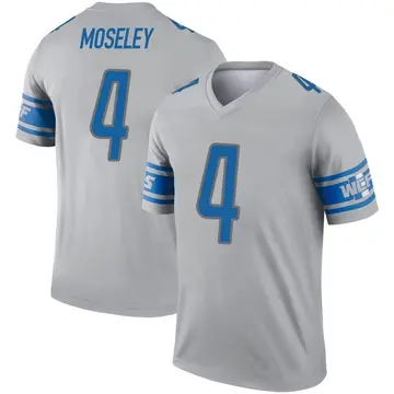 Men's Emmanuel Moseley Detroit Lions Legend Gray Inverted Jersey