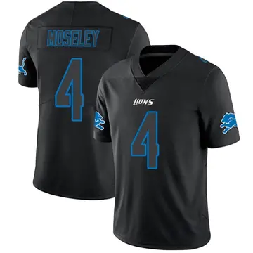 Men's Emmanuel Moseley Detroit Lions Limited Black Impact Jersey