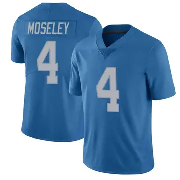 Men's Emmanuel Moseley Detroit Lions Limited Blue Throwback Vapor Untouchable Jersey