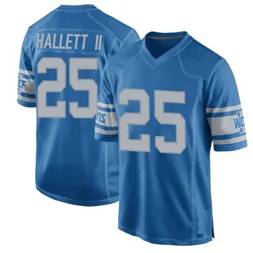 Men's Erick Hallett II Detroit Lions Game Blue Throwback Vapor Untouchable Jersey