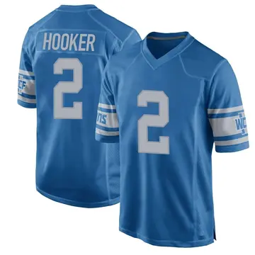 Men's Hendon Hooker Detroit Lions Game Blue Throwback Vapor Untouchable Jersey