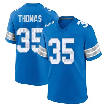 Men's Isaiah Thomas Detroit Lions Game Blue 2nd Jersey