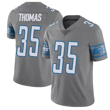 Men's Isaiah Thomas Detroit Lions Limited Color Rush Steel Vapor Untouchable Jersey