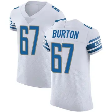 Men's Jake Burton Detroit Lions Elite White Vapor Untouchable Jersey