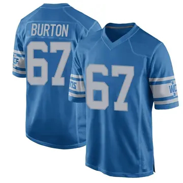 Men's Jake Burton Detroit Lions Game Blue Throwback Vapor Untouchable Jersey