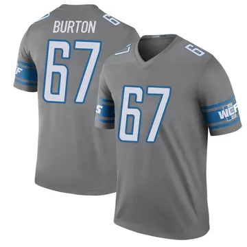 Men's Jake Burton Detroit Lions Legend Color Rush Steel Jersey