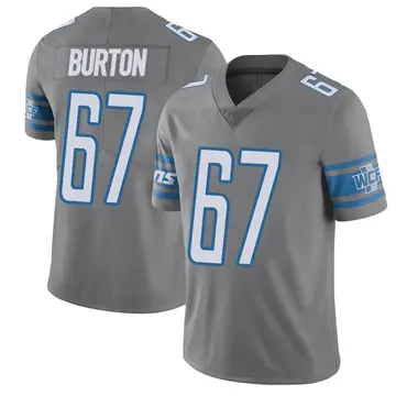 Men's Jake Burton Detroit Lions Limited Color Rush Steel Vapor Untouchable Jersey