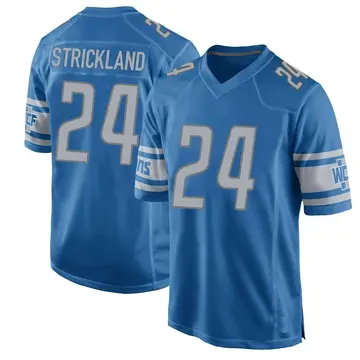 Men's Loren Strickland Detroit Lions Game Blue Team Color Jersey