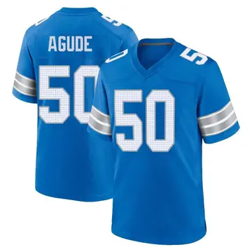 Men's Mitchell Agude Detroit Lions Game Blue 2nd Jersey