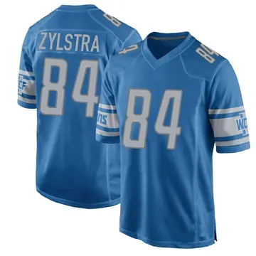 Men's Shane Zylstra Detroit Lions Game Blue Team Color Jersey