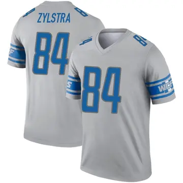 Men's Shane Zylstra Detroit Lions Legend Gray Inverted Jersey