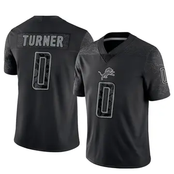 Men's Zeke Turner Detroit Lions Limited Black Reflective Jersey