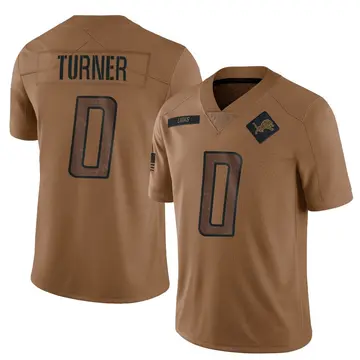 Men's Zeke Turner Detroit Lions Limited Brown 2023 Salute To Service Jersey