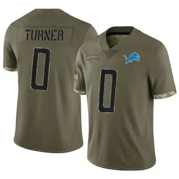 Men's Zeke Turner Detroit Lions Limited Olive 2022 Salute To Service Jersey