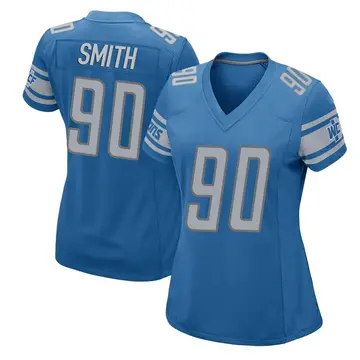 Women's Chris Smith Detroit Lions Game Blue Team Color Jersey