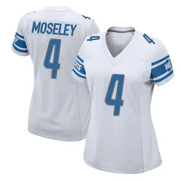 Women's Emmanuel Moseley Detroit Lions Game White Jersey