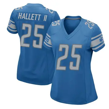 Women's Erick Hallett II Detroit Lions Game Blue Team Color Jersey