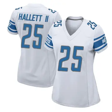 Women's Erick Hallett II Detroit Lions Game White Jersey