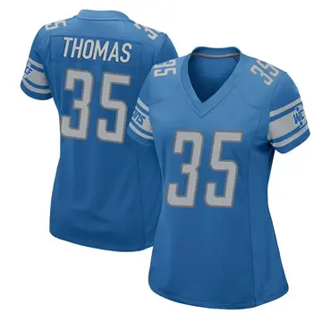 Women's Isaiah Thomas Detroit Lions Game Blue Team Color Jersey