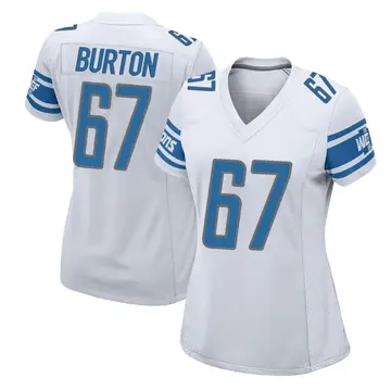 Women's Jake Burton Detroit Lions Game White Jersey