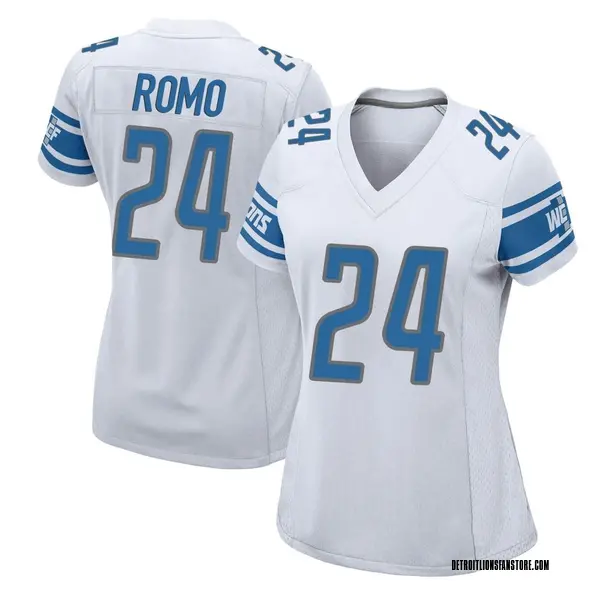 Women's John Parker Romo Detroit Lions Game White Jersey - Lions Store