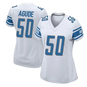 Women's Mitchell Agude Detroit Lions Game White Jersey