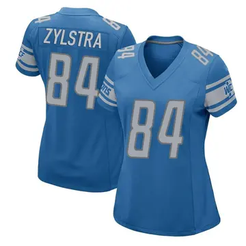 Women's Shane Zylstra Detroit Lions Game Blue Team Color Jersey