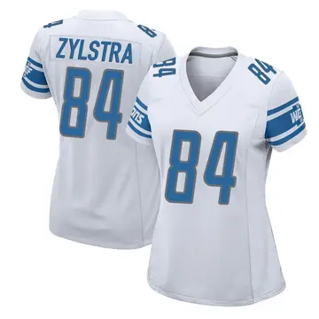 Women's Shane Zylstra Detroit Lions Game White Jersey