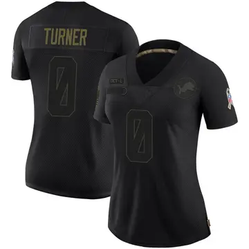 Women's Zeke Turner Detroit Lions Limited Black 2020 Salute To Service Jersey