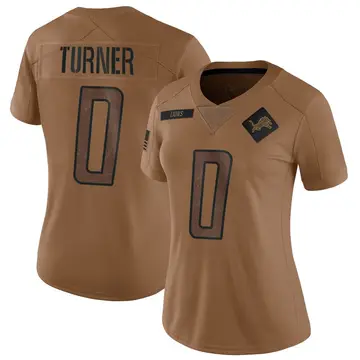 Women's Zeke Turner Detroit Lions Limited Brown 2023 Salute To Service Jersey