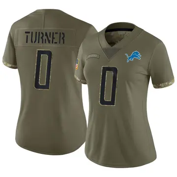 Women's Zeke Turner Detroit Lions Limited Olive 2022 Salute To Service Jersey