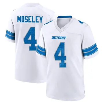 Youth Emmanuel Moseley Detroit Lions Game White 2nd Jersey