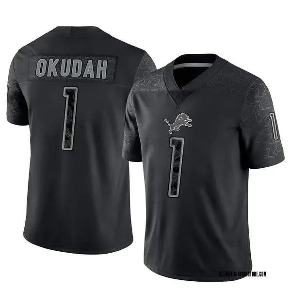 Jeff Okudah Detroit Lions Youth Black Name & Number Logo T-Shirt 