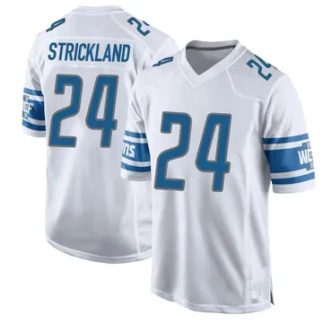 Youth Loren Strickland Detroit Lions Game White Jersey